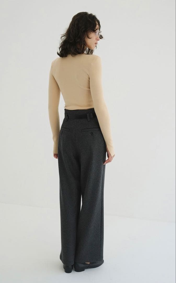 パンツ CLANE HIGH WAIST WIDE PANTS