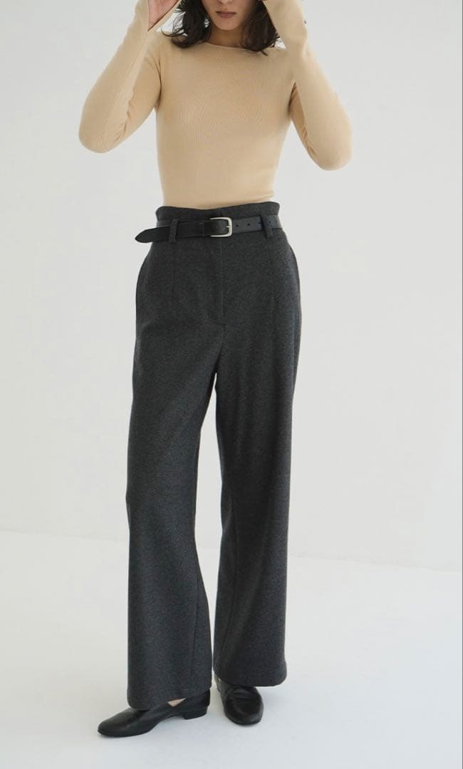 パンツ CLANE HIGH WAIST WIDE PANTS