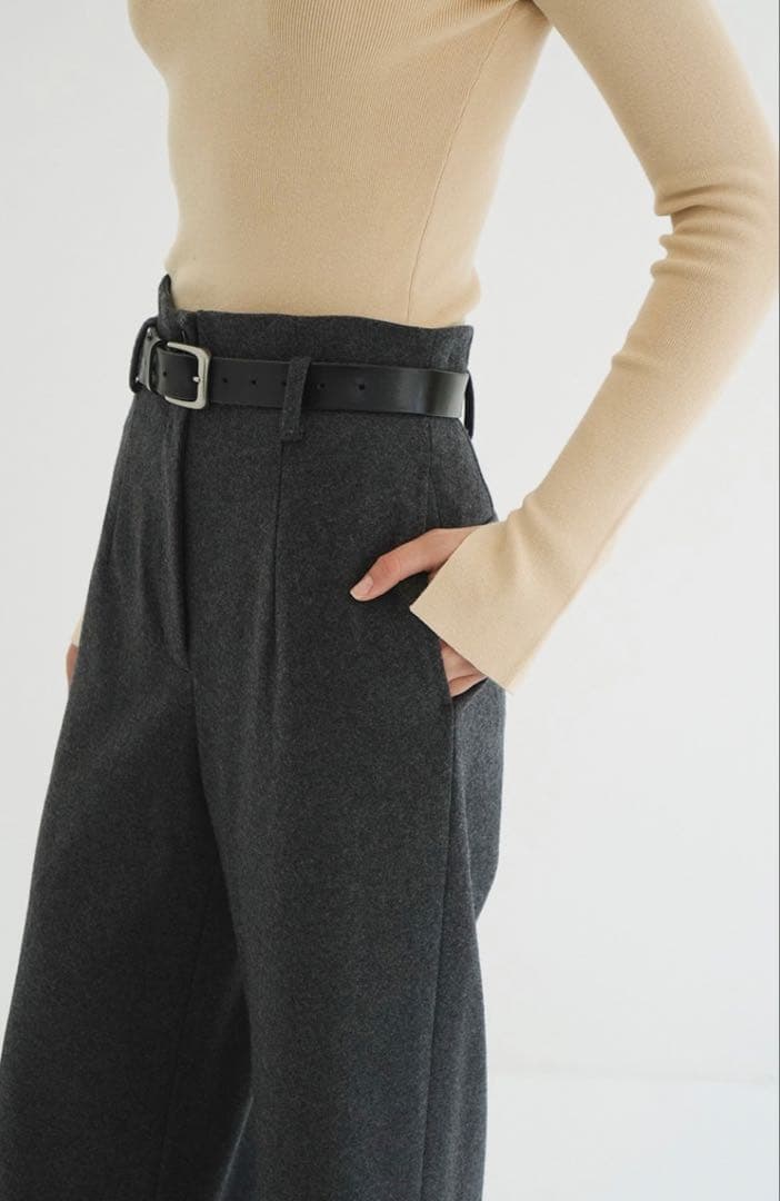 パンツ CLANE HIGH WAIST WIDE PANTS