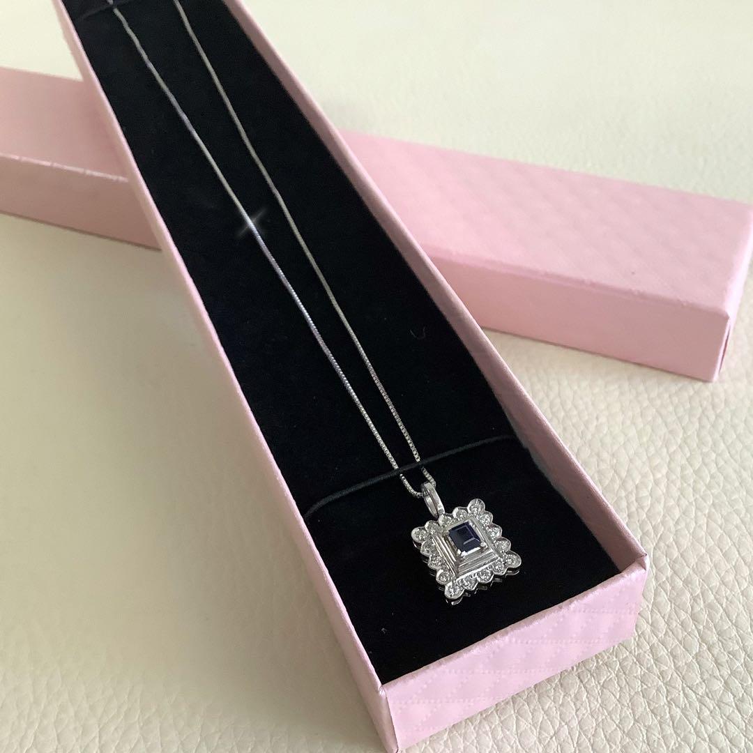 【ママちゃん】サファイア✧ダイヤモンド✧ペンダントトップ 】S0.43ct