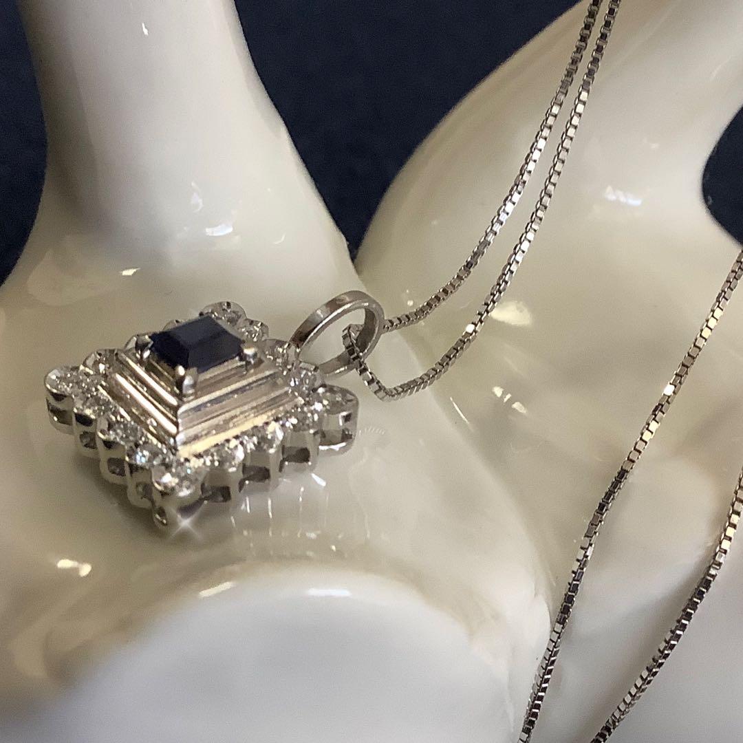 【ママちゃん】サファイア✧ダイヤモンド✧ペンダントトップ 】S0.43ct