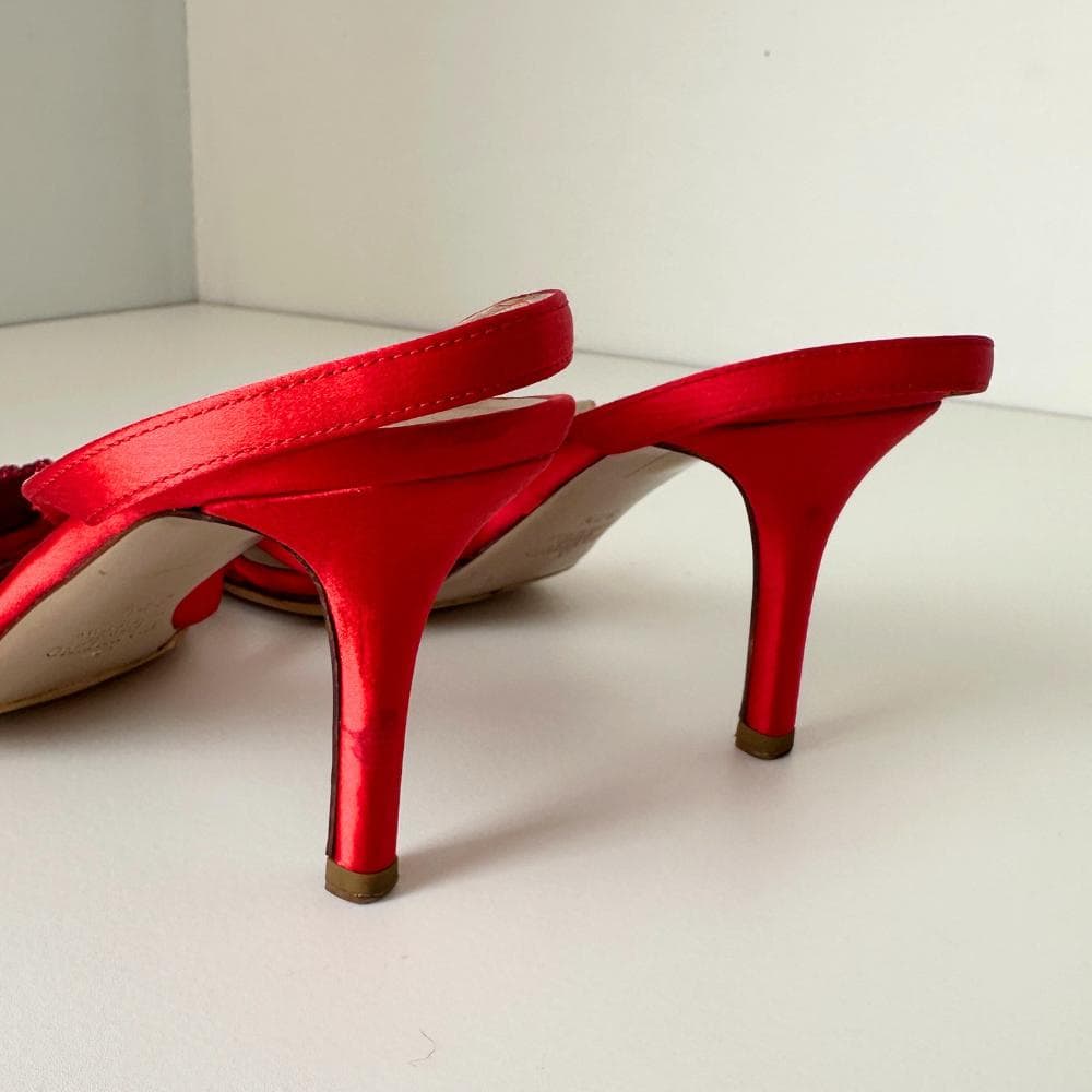 良品 ヴァレンティノ ヴィンテージ サンダル 赤 レッド 薔薇 37.5