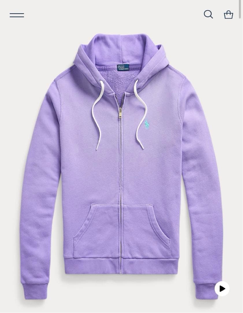 新品　タグ付き　ラルフローレン　フルジップパーカー　XS パープル　匿名配送