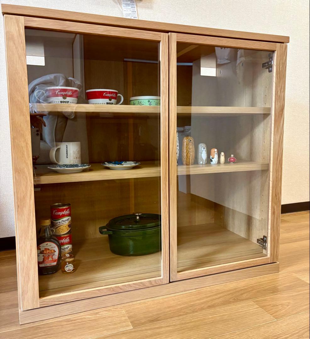 【無印良品】木製キャビネット　ガラス扉