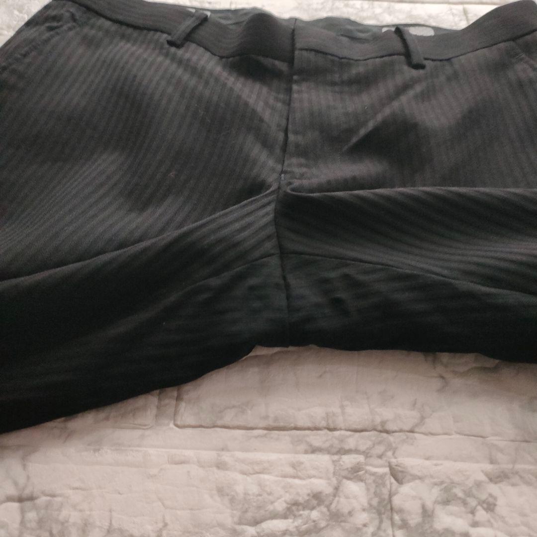 male&co.　3ピース　セットアップスーツ　ストレッチ　ストライプ　黒　M