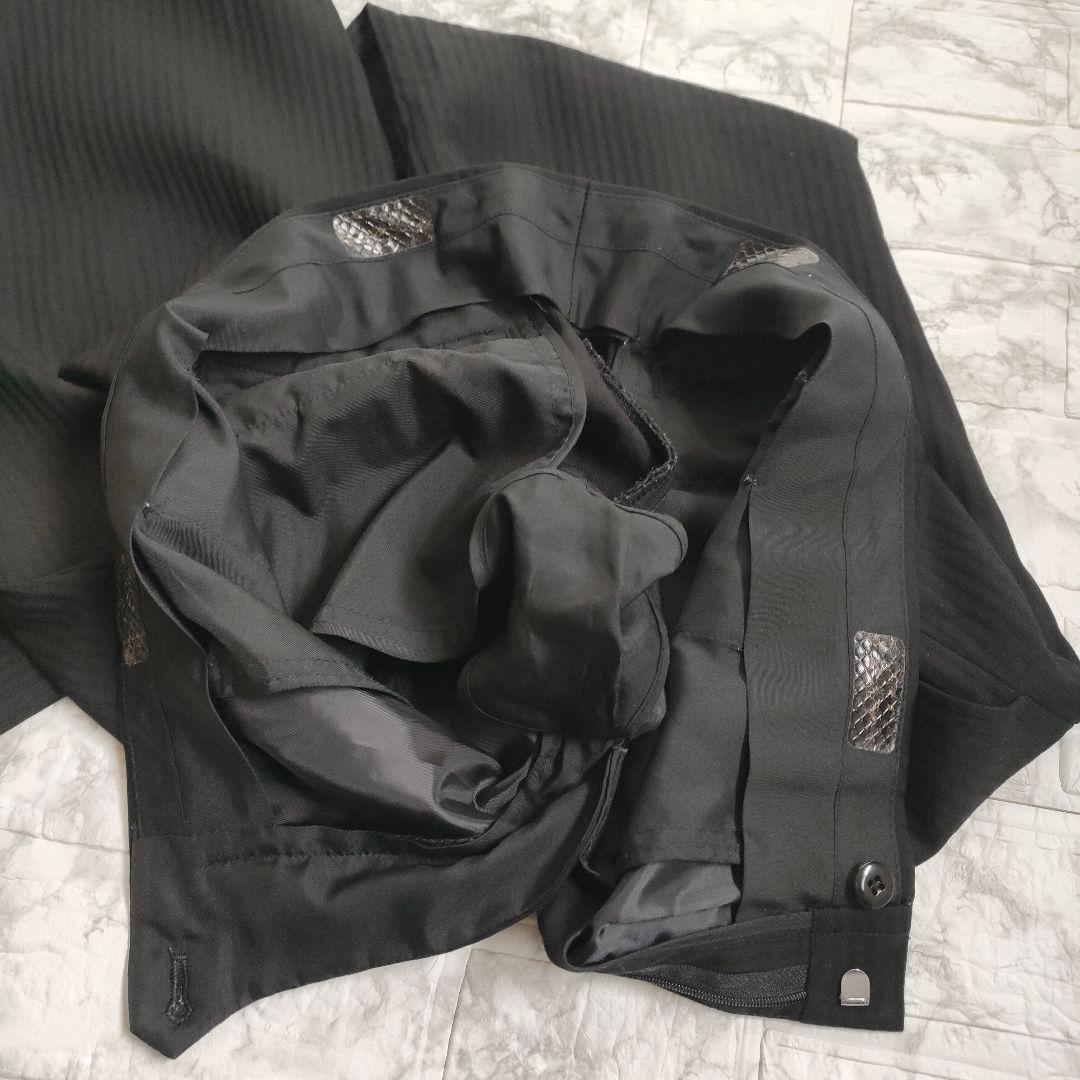 male&co.　3ピース　セットアップスーツ　ストレッチ　ストライプ　黒　M