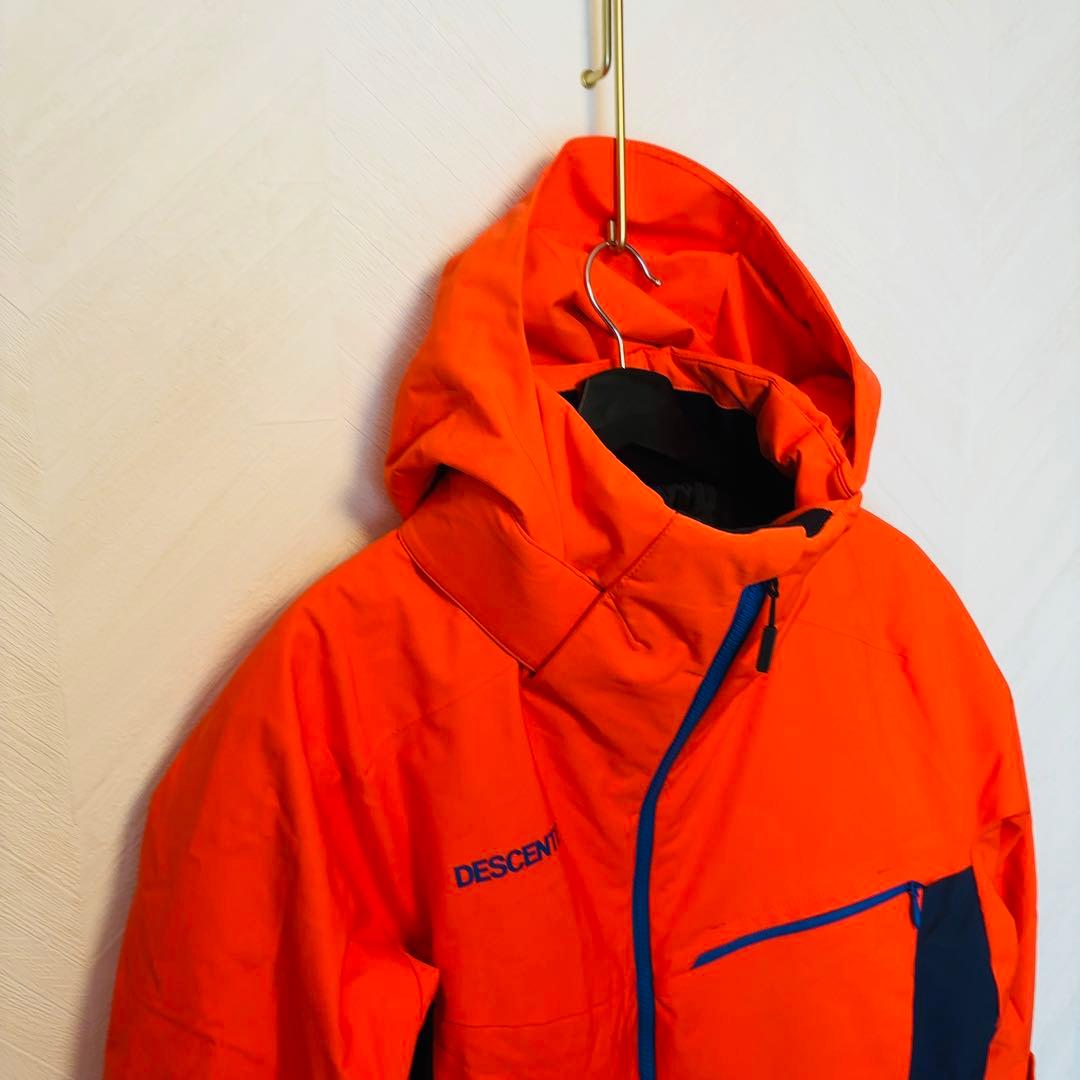 DESCENTE デサント オレンジ×ネイビー　ダウンジャケット　スキーウェアM