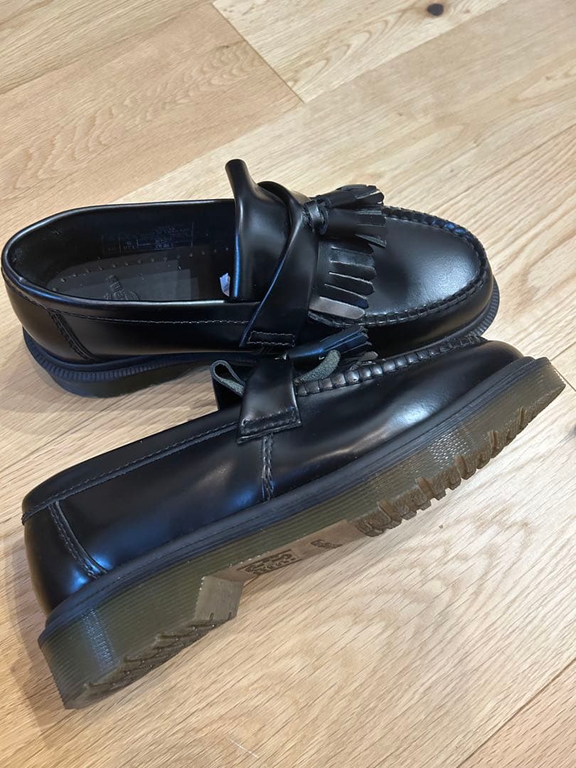 【Dr.Martin】フリンジ付きローファーブラック24cm