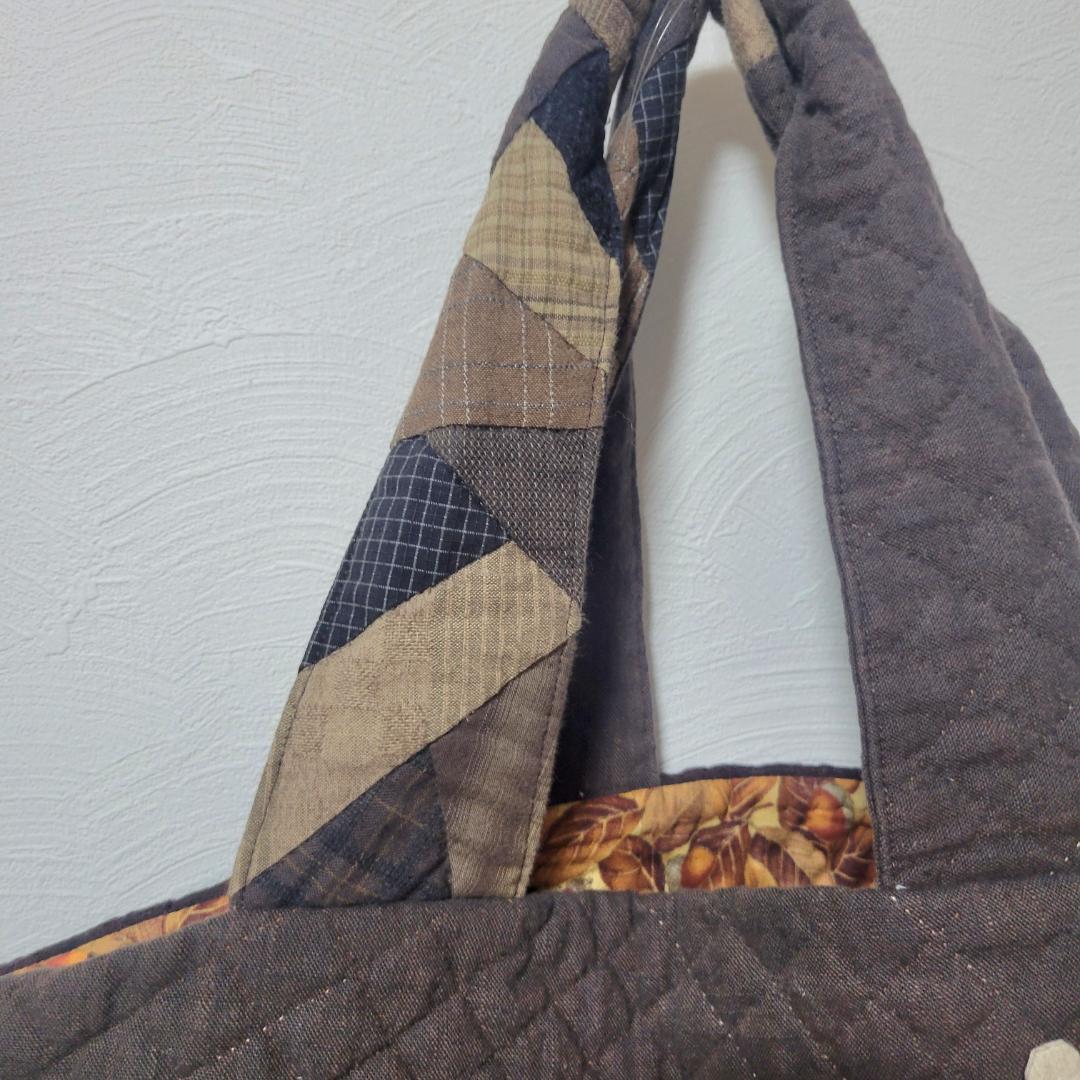 先染生地の創作バック　パッチワークバック　創作トートバック