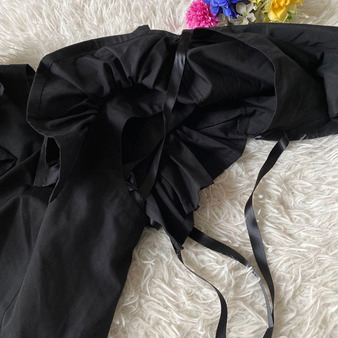 Ray BEAMS 【別注】MIYAO / フリル ブラウス　黒