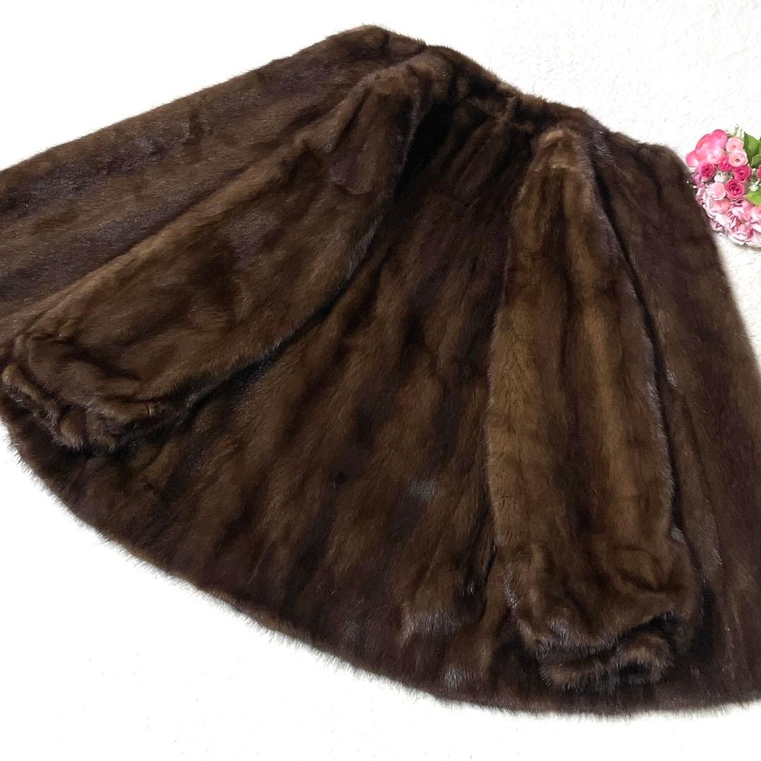 【大きいサイズ】 SAGA MINK デミバフミンク 本毛皮 コート 13号