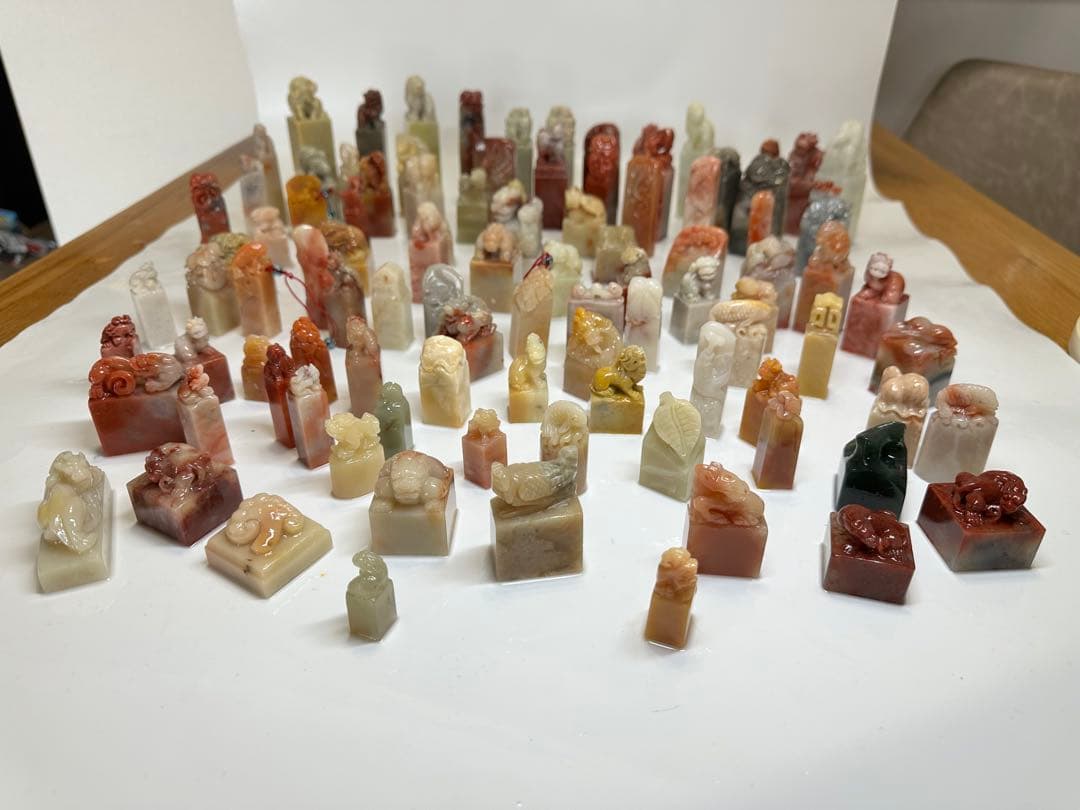 決算セール　篆刻　印材　印石　まとめ　書道　落款　遊印　100個セット2