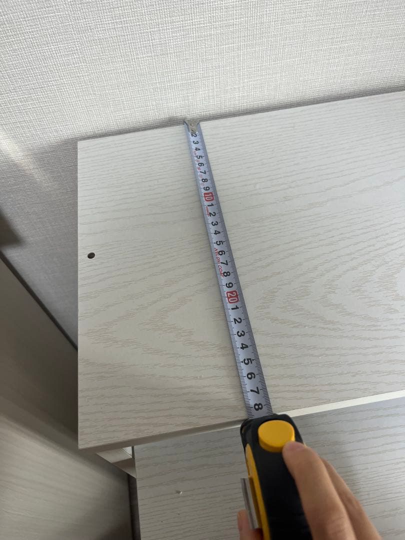 【完成品】ホワイト　本棚　スライド扉付き　木目調