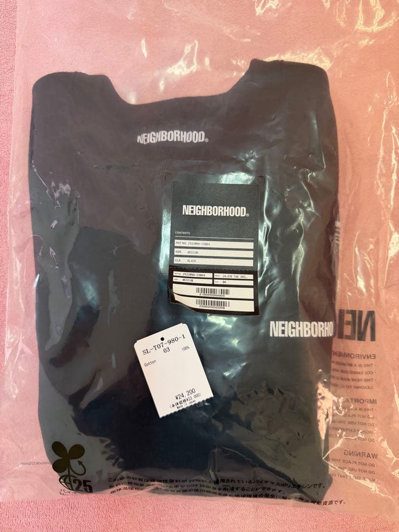 M 黒　NEIGHBORHOOD PLAIN SWEAT CREWNECK LS