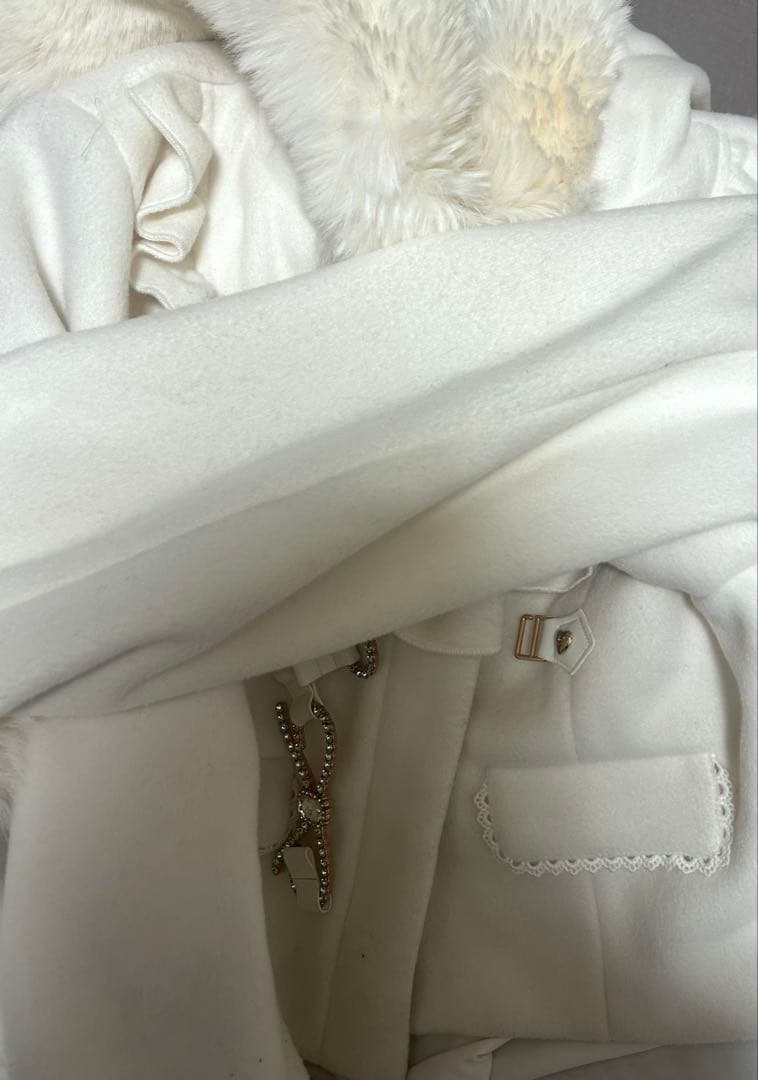 LIZLISA ビジューリボンショートフードコート　ブラック