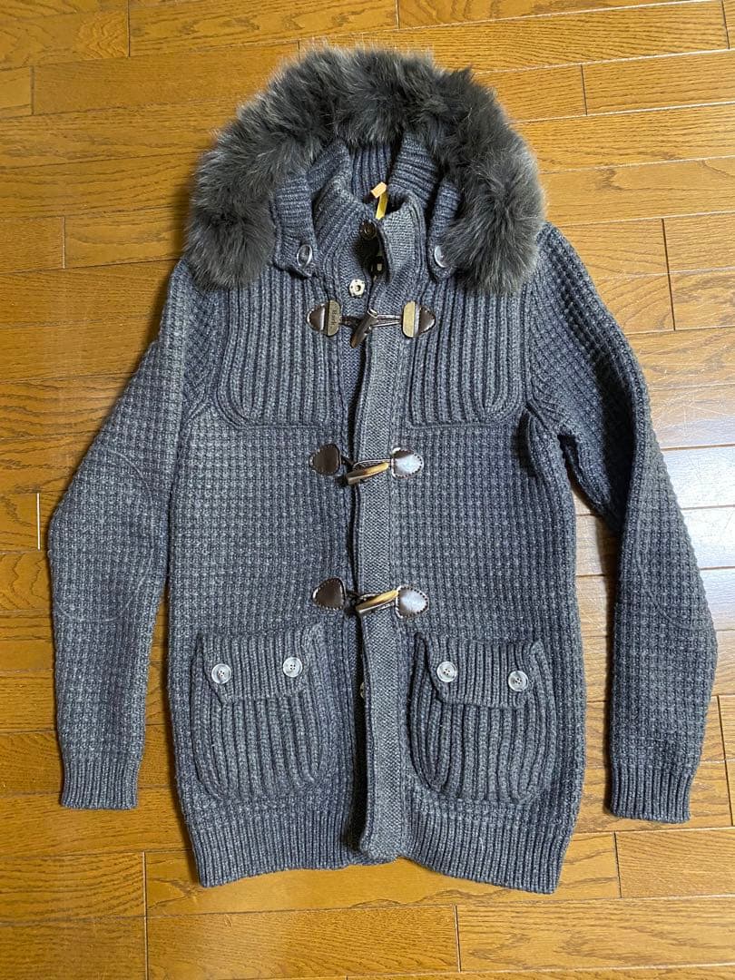 BARK バーク ファー付 ニットダッフルコート