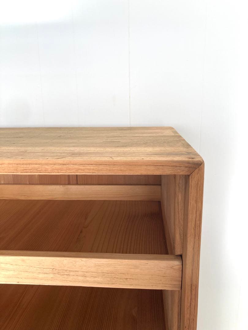 【メンテ済】アンティークの二段収納棚　上下分割可　総桐　食器棚　剥離無塗装