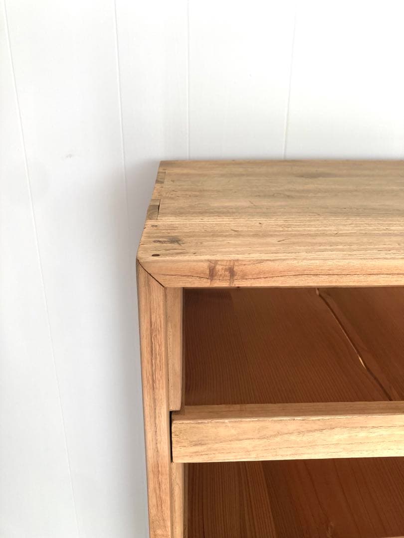 【メンテ済】アンティークの二段収納棚　上下分割可　総桐　食器棚　剥離無塗装