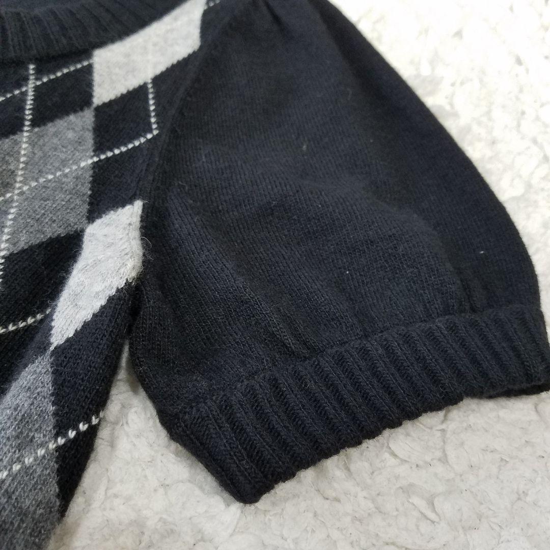 美品✨バーバリーブルーレーベル カシミヤ混ニットワンピース アーガイル柄 M