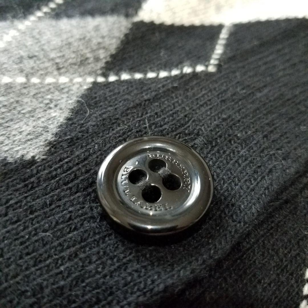 美品✨バーバリーブルーレーベル カシミヤ混ニットワンピース アーガイル柄 M