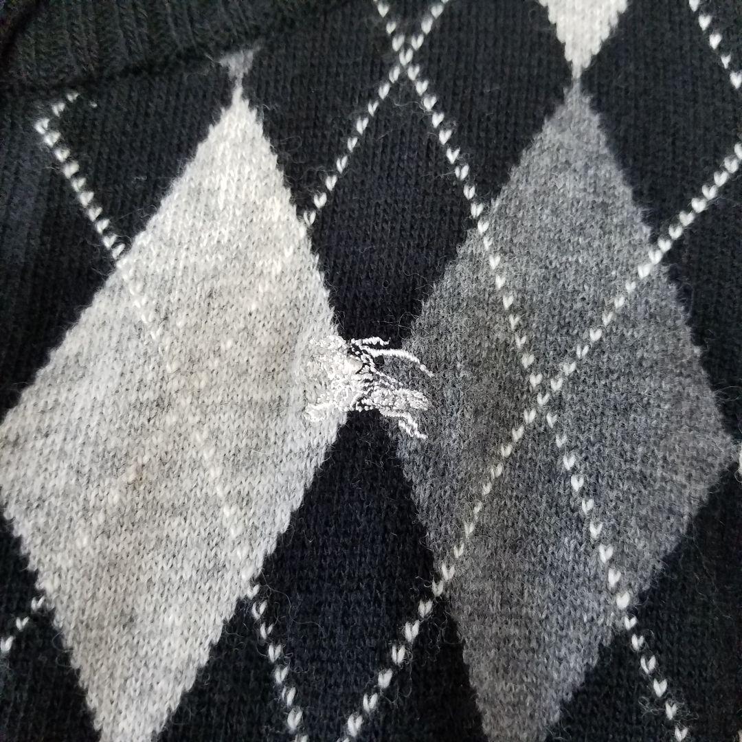 美品✨バーバリーブルーレーベル カシミヤ混ニットワンピース アーガイル柄 M