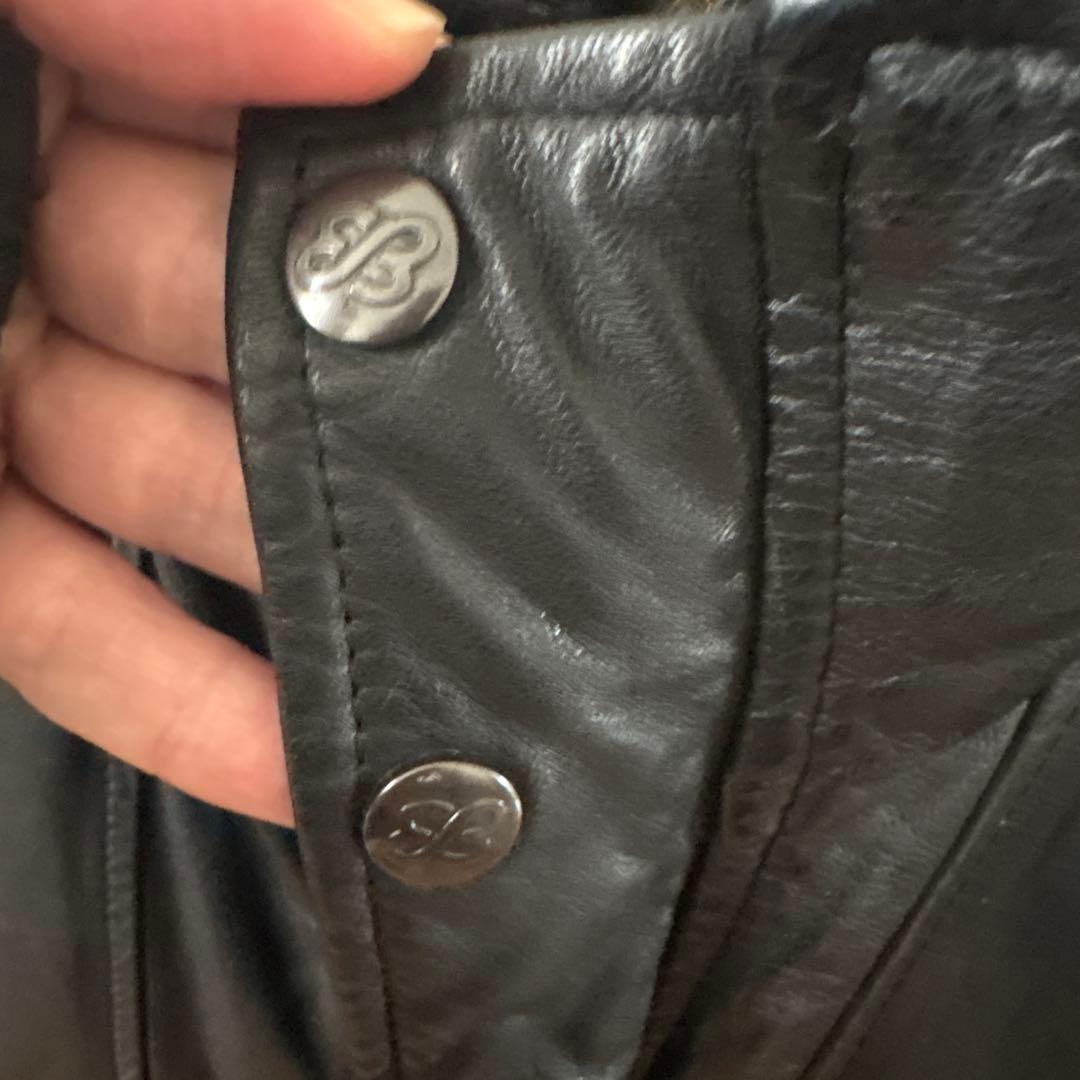 80s エディーバウアー レザーダウンジャケット ブラック 黒タグ