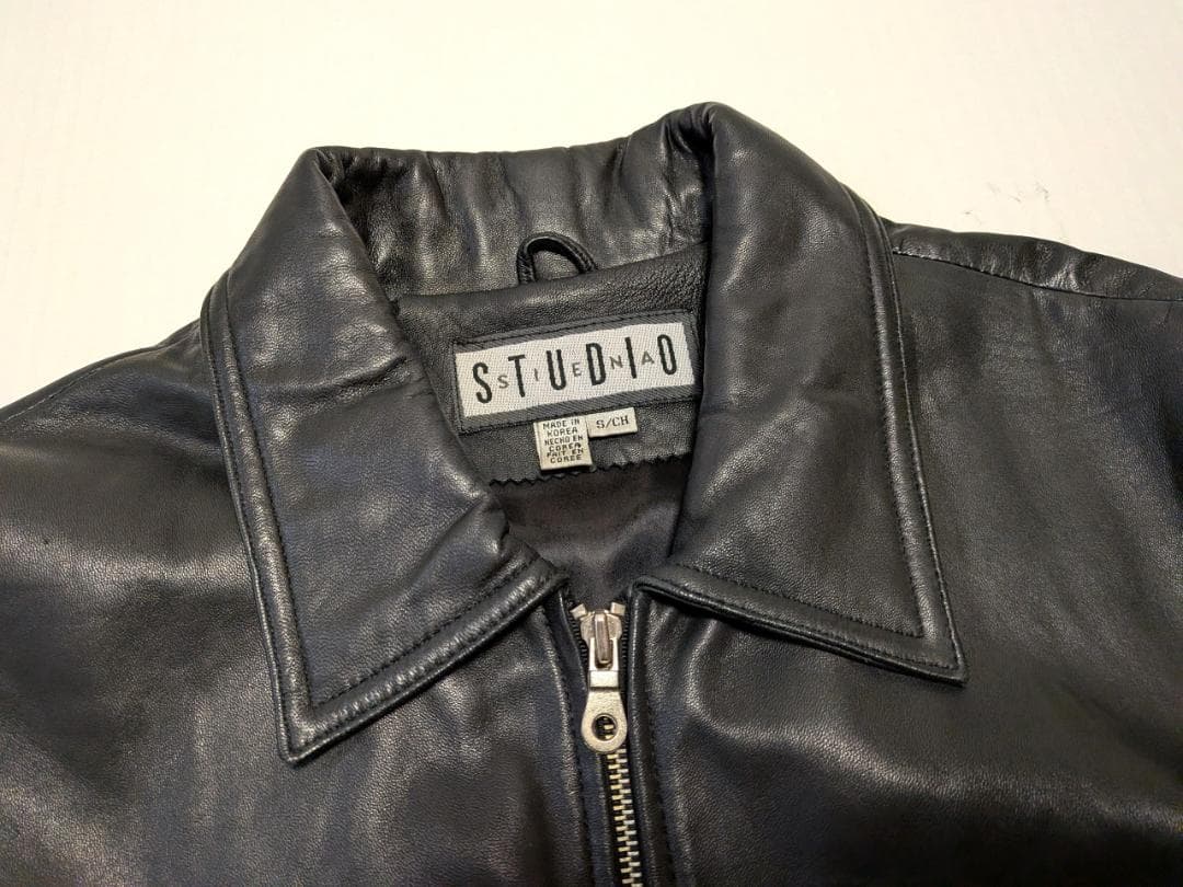 韓国製 90's STUDIO SIENA 短丈レザージャケット Y2K 本革