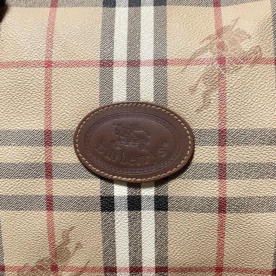 【美品】Burberry バーバリー　ボストンバッグ　PVC 大容量　メンズ