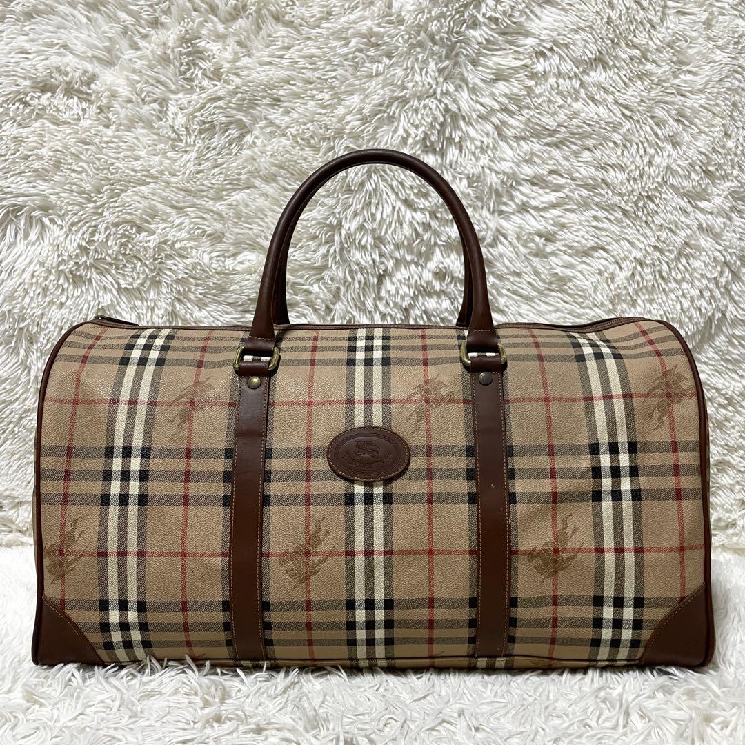 【美品】Burberry バーバリー　ボストンバッグ　PVC 大容量　メンズ