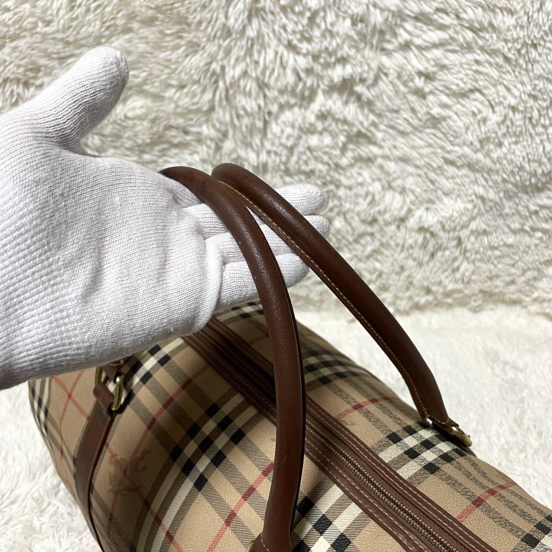 【美品】Burberry バーバリー　ボストンバッグ　PVC 大容量　メンズ