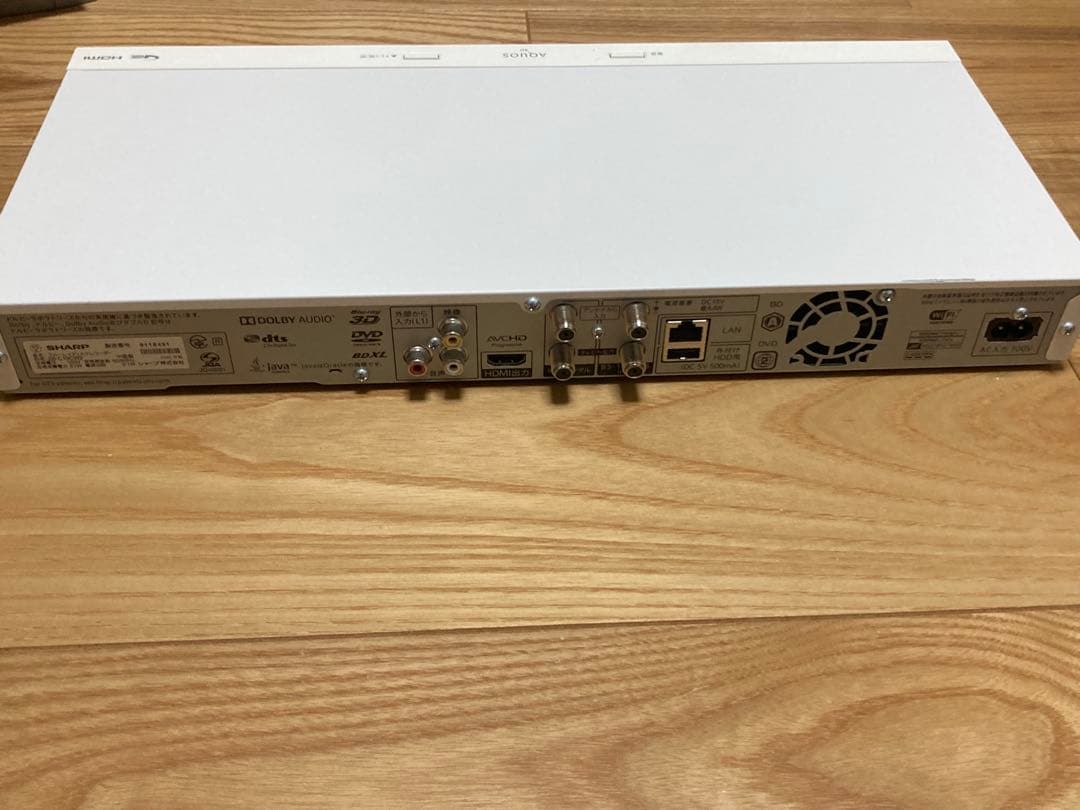 E) SHARP AQUOSブルーレイレコーダー 2B-C10CW2 2020年