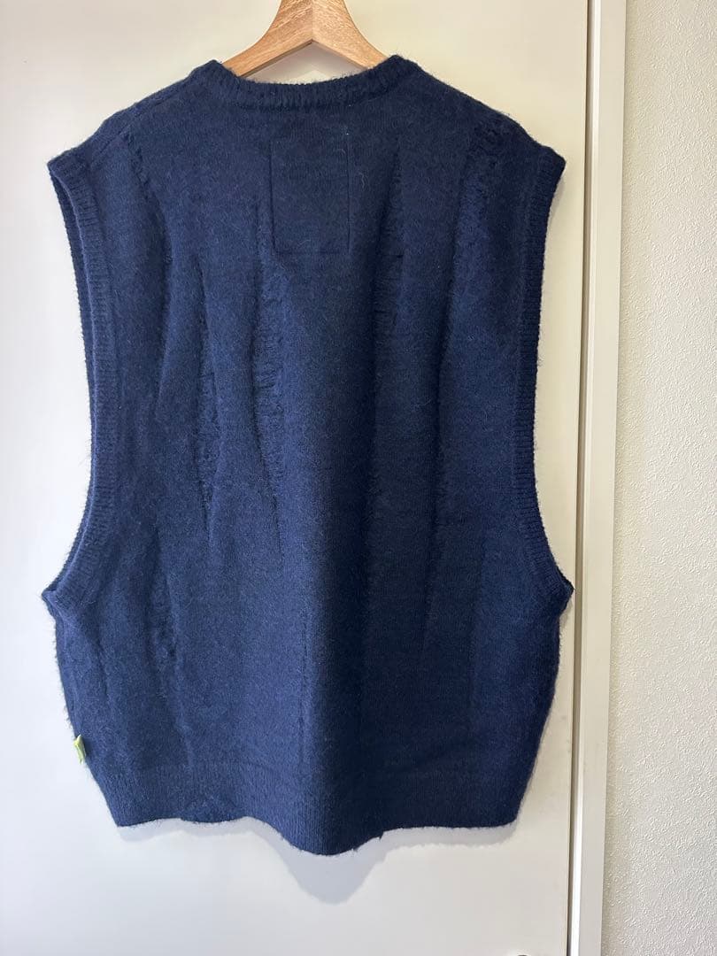 新品同様 BEAMS SSZ BORO MOHAIR VEST navy L