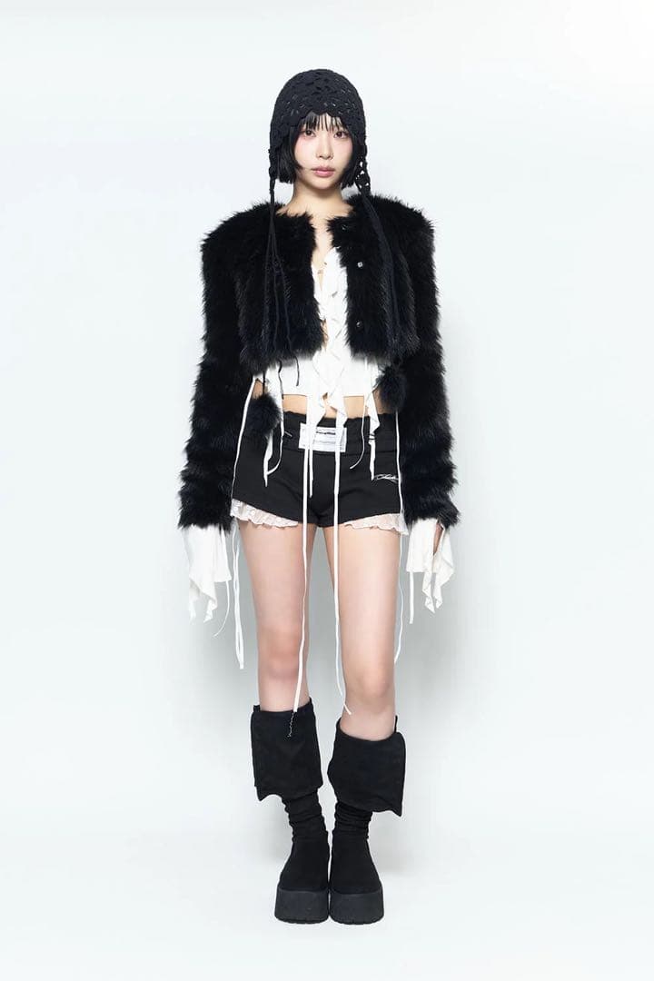 パンツ S jersey shorts lace theredthread