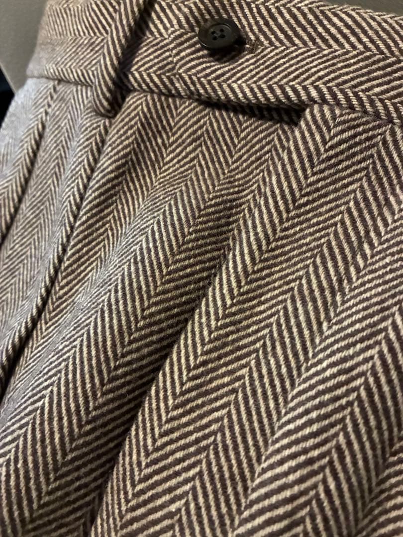 Steven Alan ウール ヘリンボーン インツープリーツドレストラウザーズ