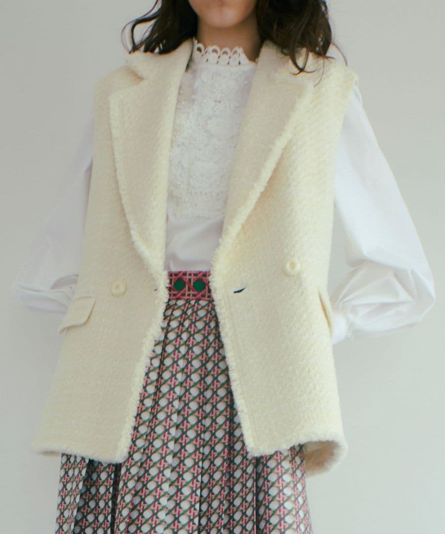 【arashiyama-neco】アルアバイルツイードジレMサイズ