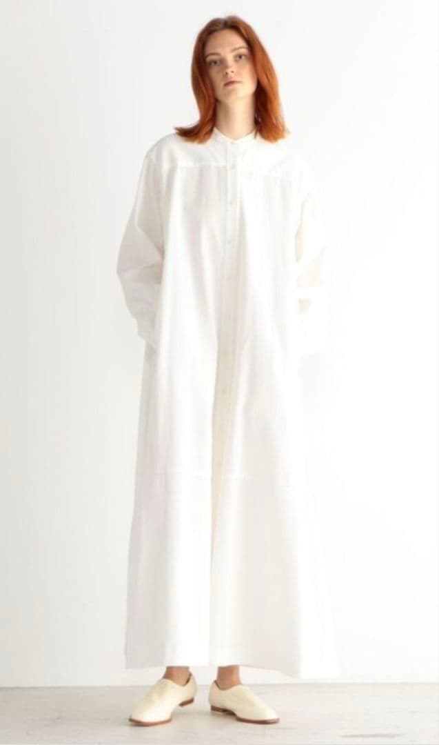 TOMORROWLAND BACCA コットンピケ シャツドレス ホワイト