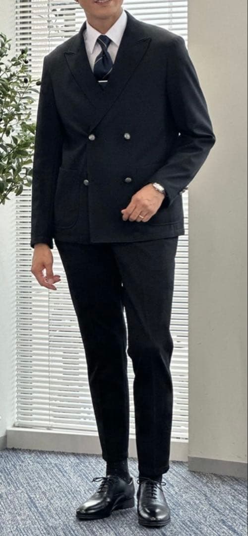 オシャレさん必見！【未使用タグ付】パジャマダブルブレザー セットアップ 黒 XL