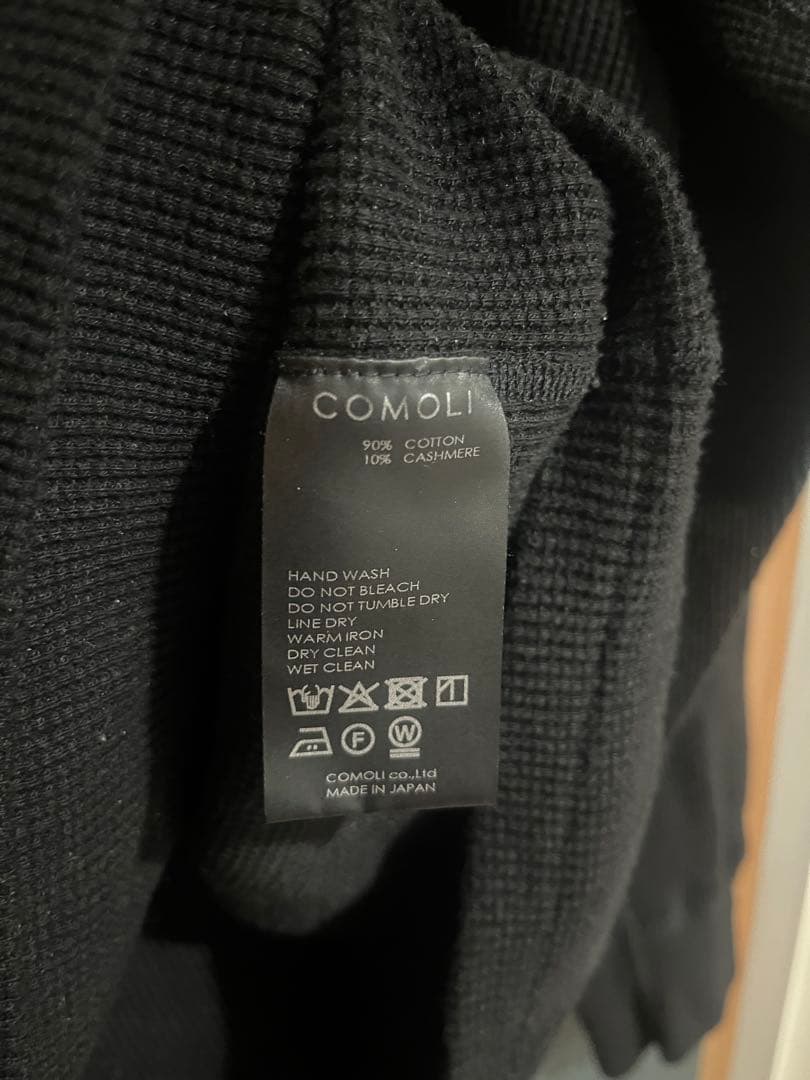 サイズ３　２０２５　comori コットンカシミヤ ワッフル長袖クルー