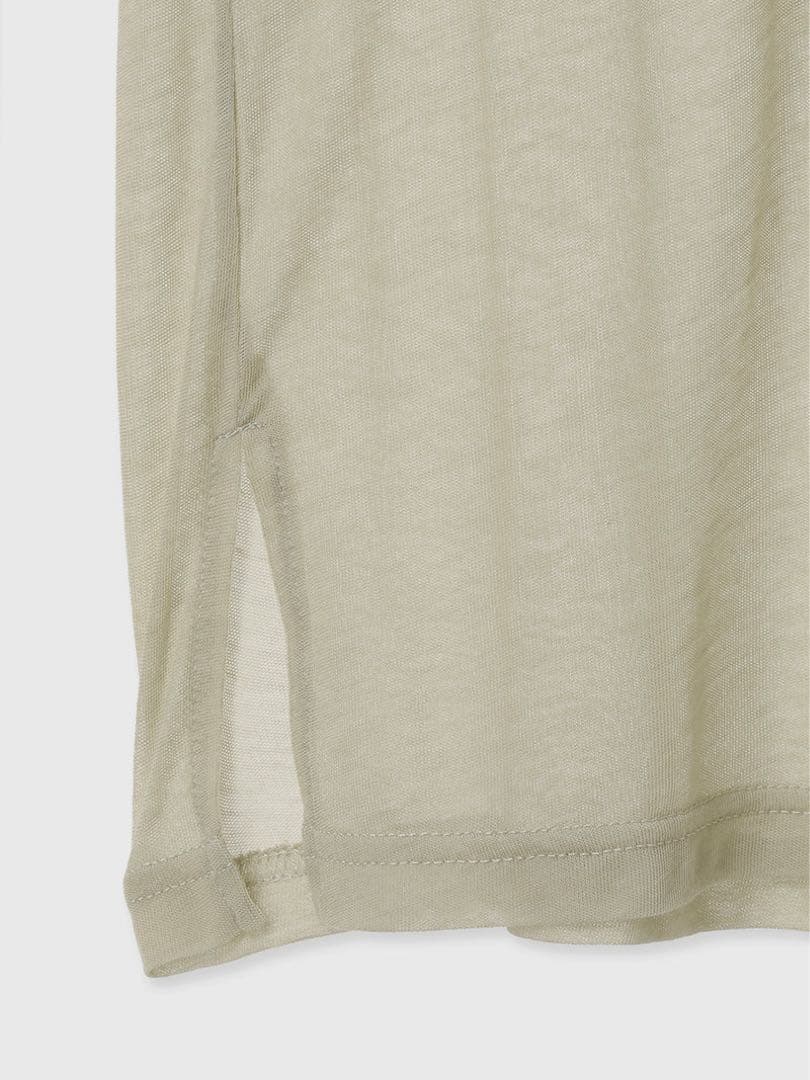 anuans/シアーロングスリーブTシャツ　ベージュ