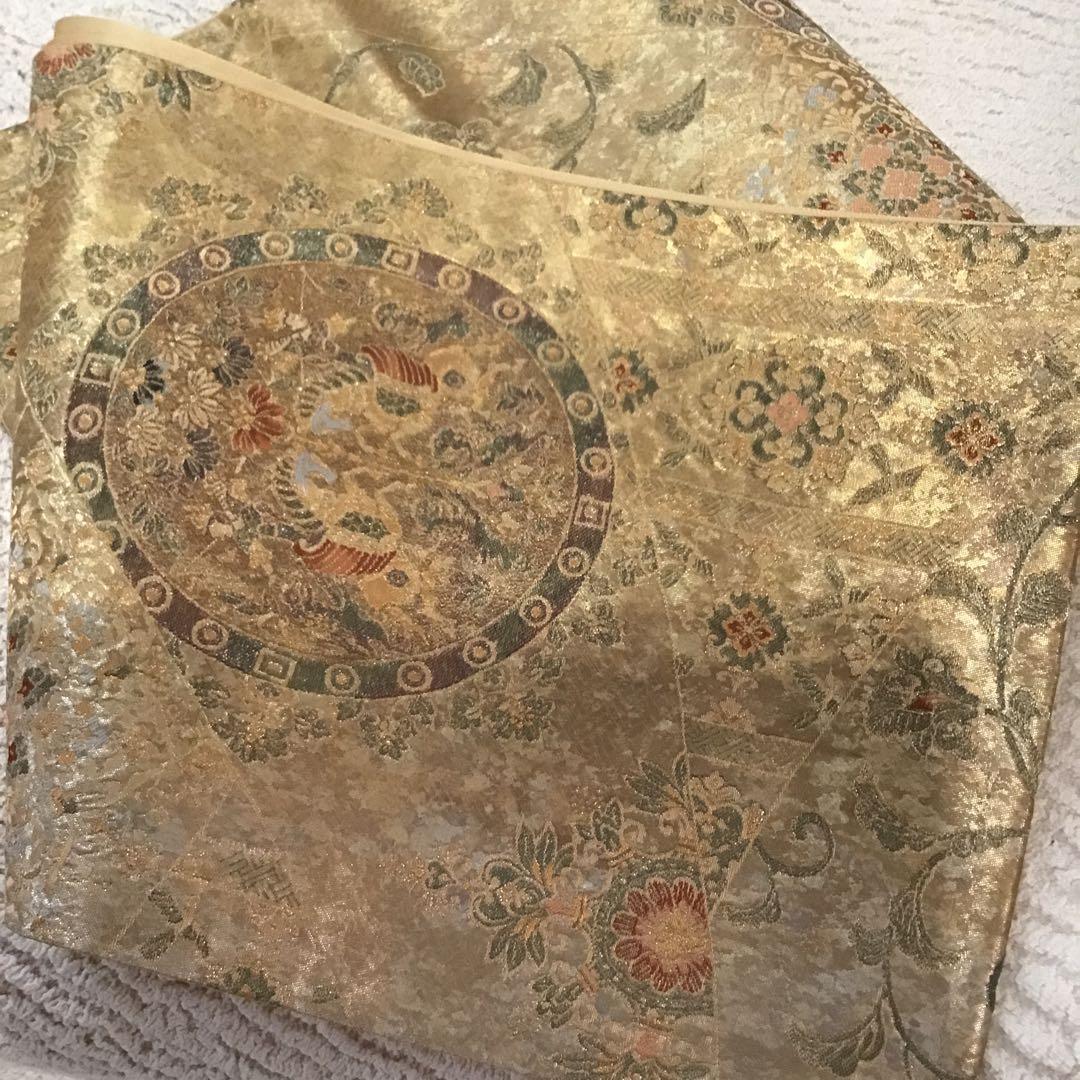 袋帯　結婚式　成人式　豪華金　正絹　訪問着　振袖　お正月　着物　鳳凰　ペガサス