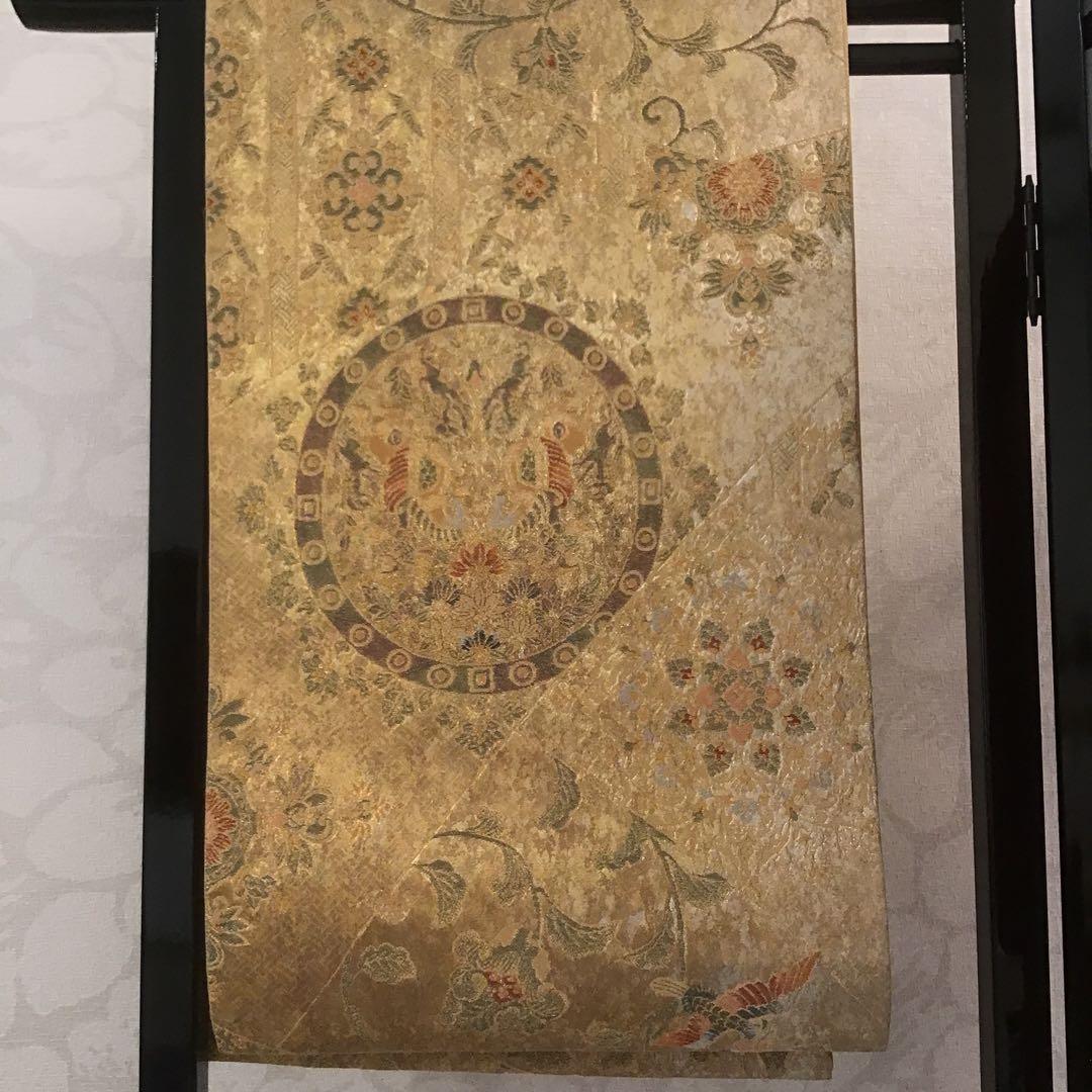 袋帯　結婚式　成人式　豪華金　正絹　訪問着　振袖　お正月　着物　鳳凰　ペガサス