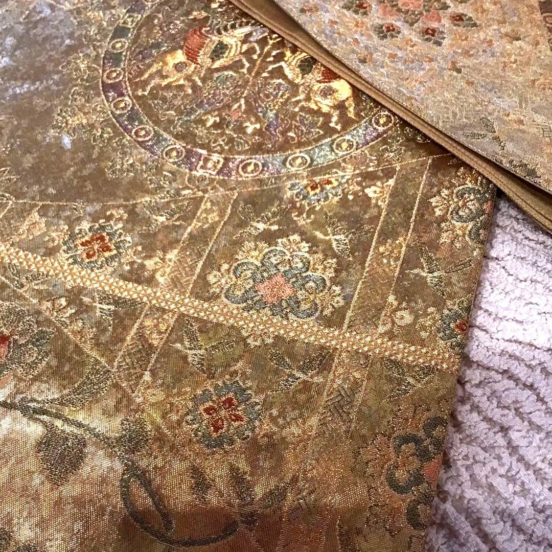 袋帯　結婚式　成人式　豪華金　正絹　訪問着　振袖　お正月　着物　鳳凰　ペガサス