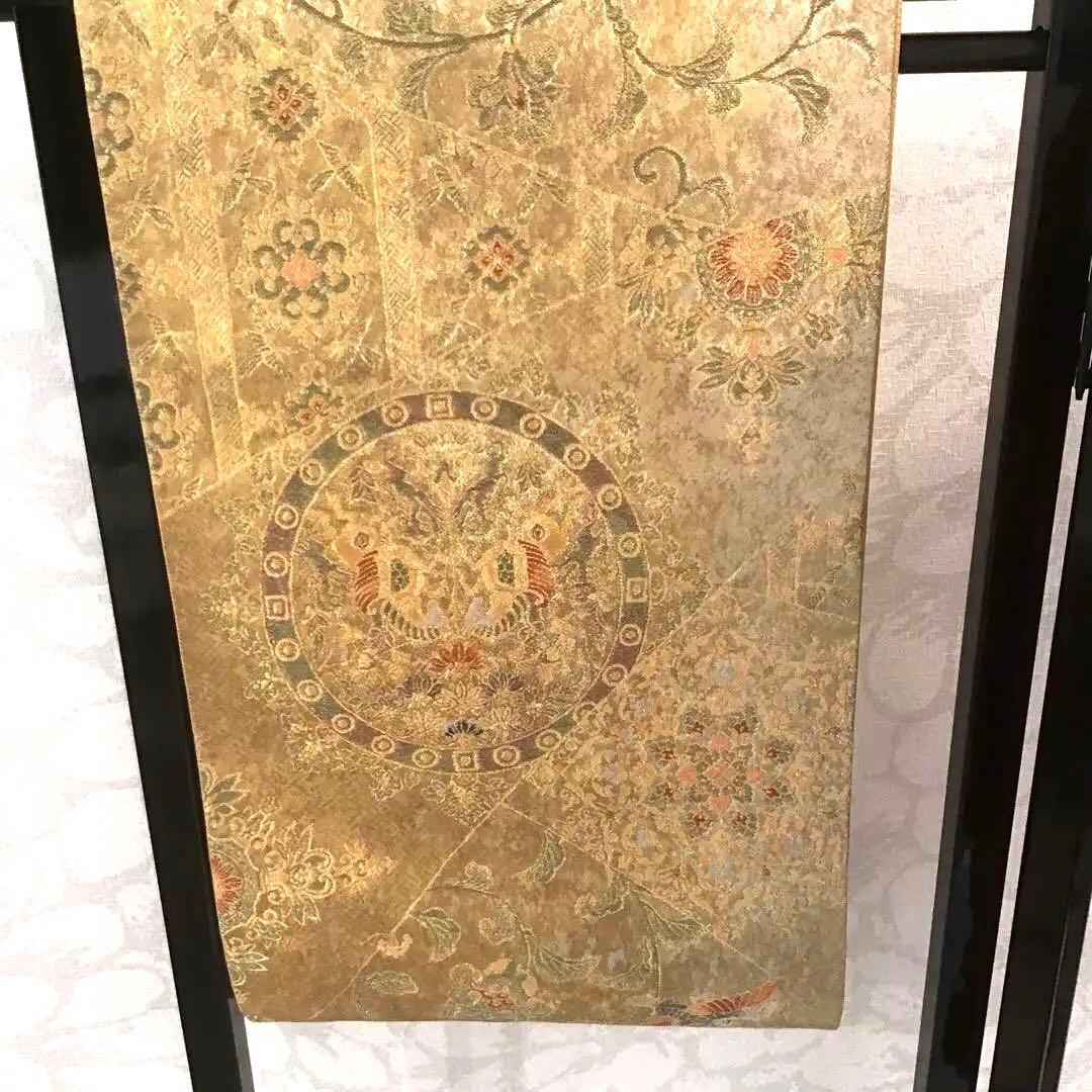 袋帯　結婚式　成人式　豪華金　正絹　訪問着　振袖　お正月　着物　鳳凰　ペガサス