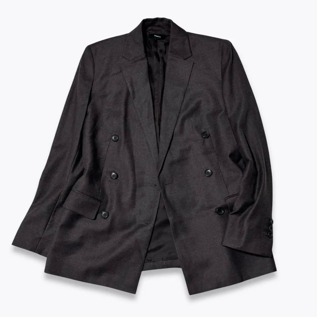 2024年 Theory SLEEK FLANNEL BOXY JKT ブラウン