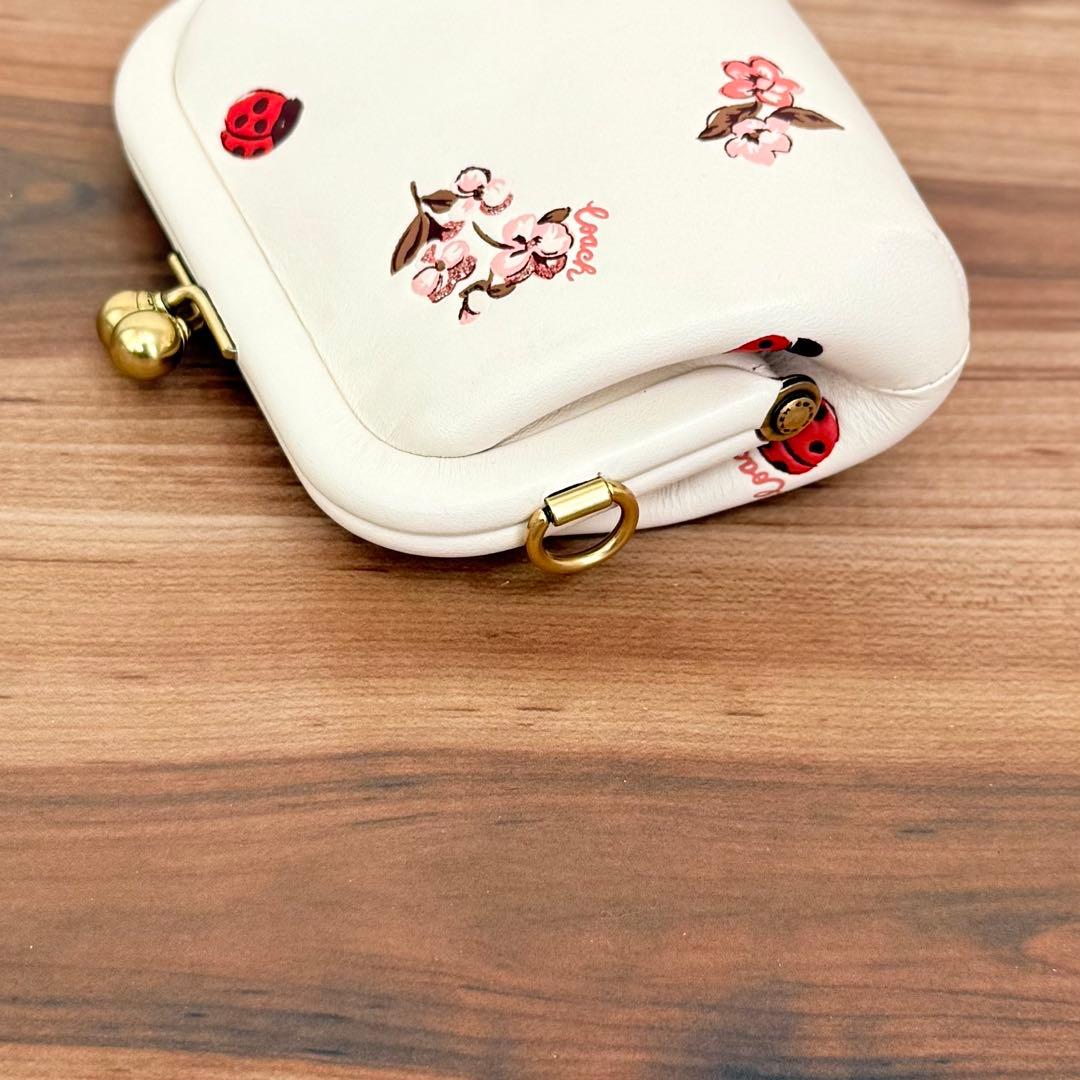 【美品】COACHコーチ がま口 ノラキスロック ケース レディバグ 財布