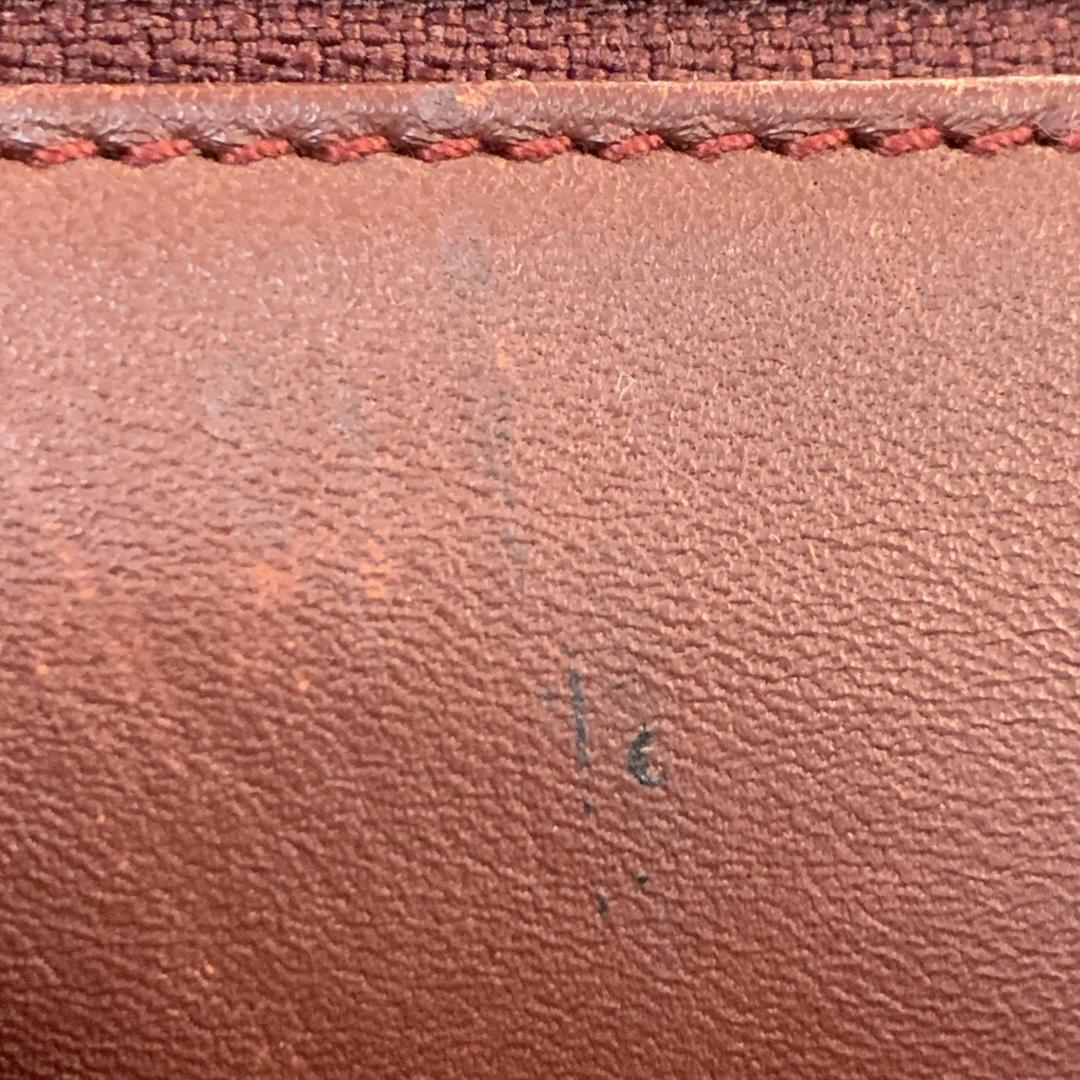 カルティエ マストライン トート ハンドバッグ ミニボストン ボルドー レザー