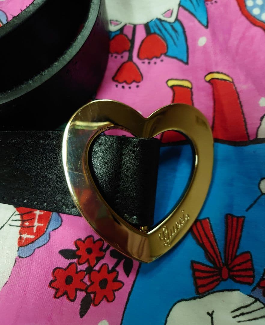 専用です。GUCCI ハート型バックル 黒ベルト