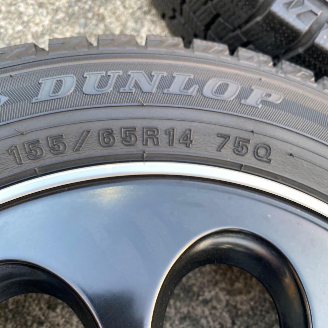 ◇中古溝有りダンロップ155/65R14スタッドレスセット スペーシア