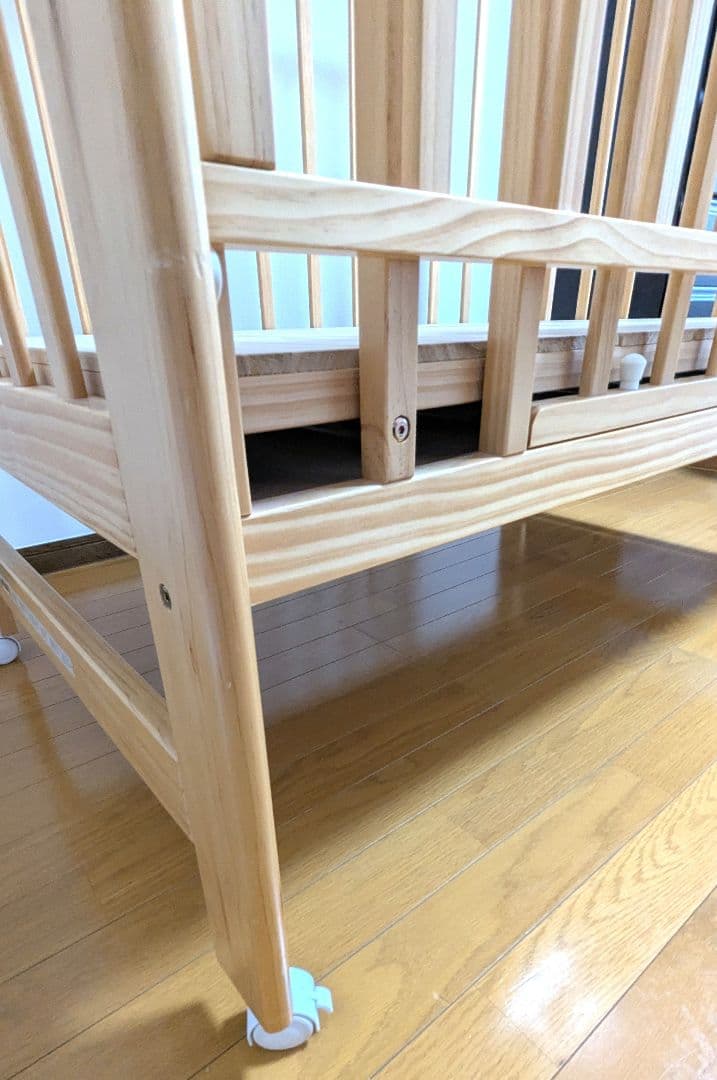 KATOJI ハイポジションベビーベッド アーチ ナチュラル 説明書付き