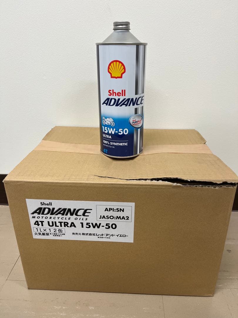 Shell ADVANCE 4T ULTRA 15W-50 12缶セット